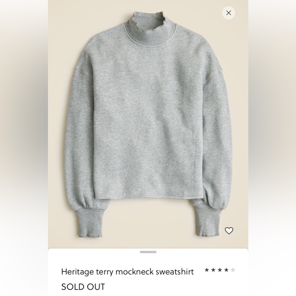 J. Crew Womens Turtleneck Lightweight Sweatshirt in Heather Gray - Picture 6 of 9